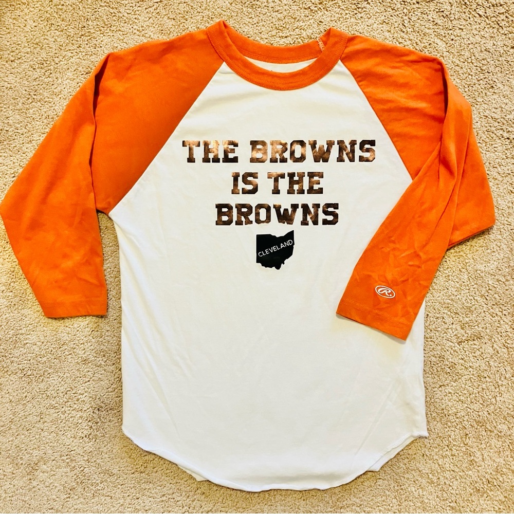 Cleveland Browns Is The Browns NFL 3/4 Sleeve Shirt Adult Unisex M Rawlings